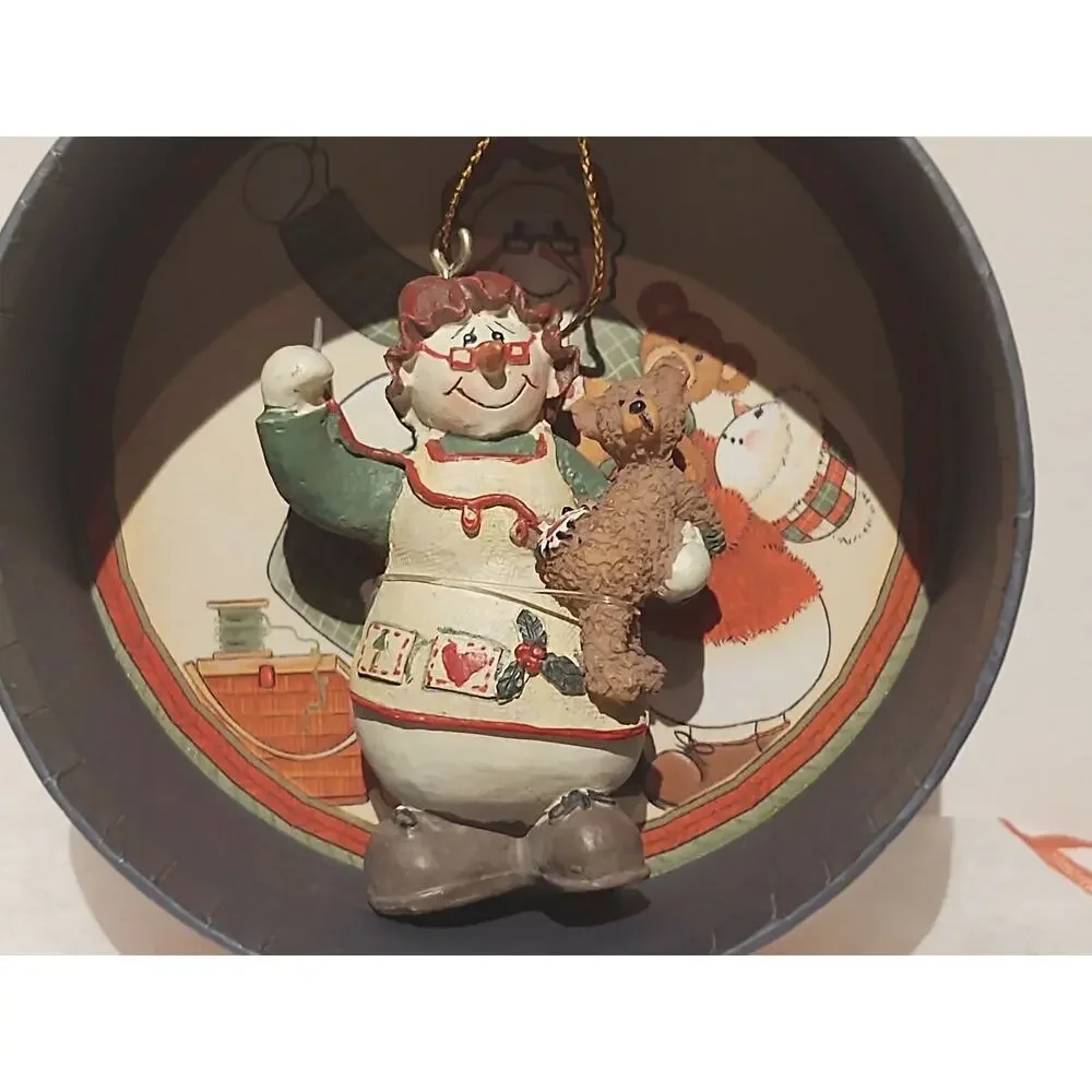 Crazy Mountain Ornament - Snowman with Teddy Bear